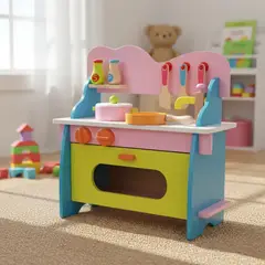 GENERICO - Cocina de juguete de madera para niñas didáctica