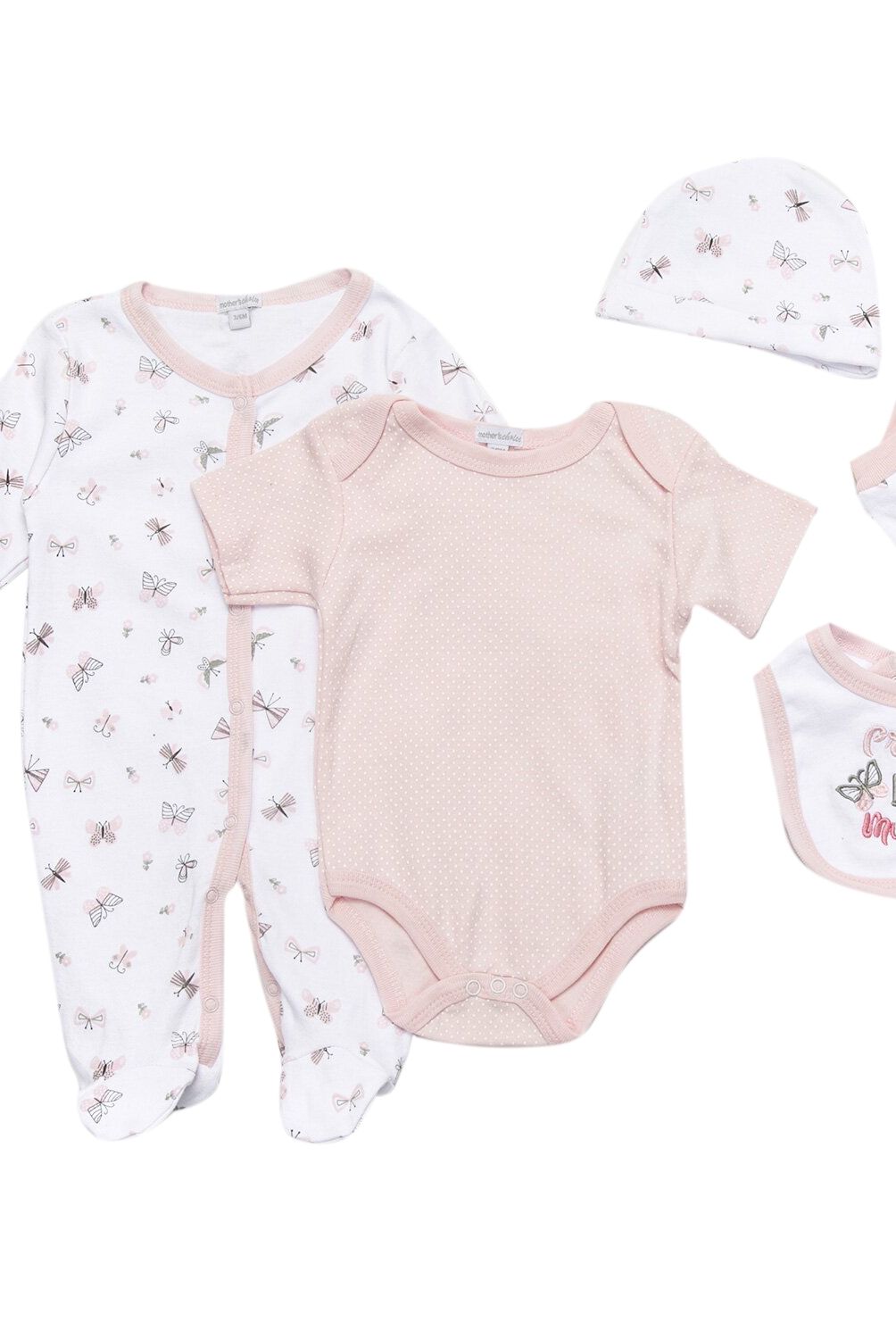 MOTHERS CHOICE - Conjunto 5 Piezas (Body Enterito Gorro)Niñas