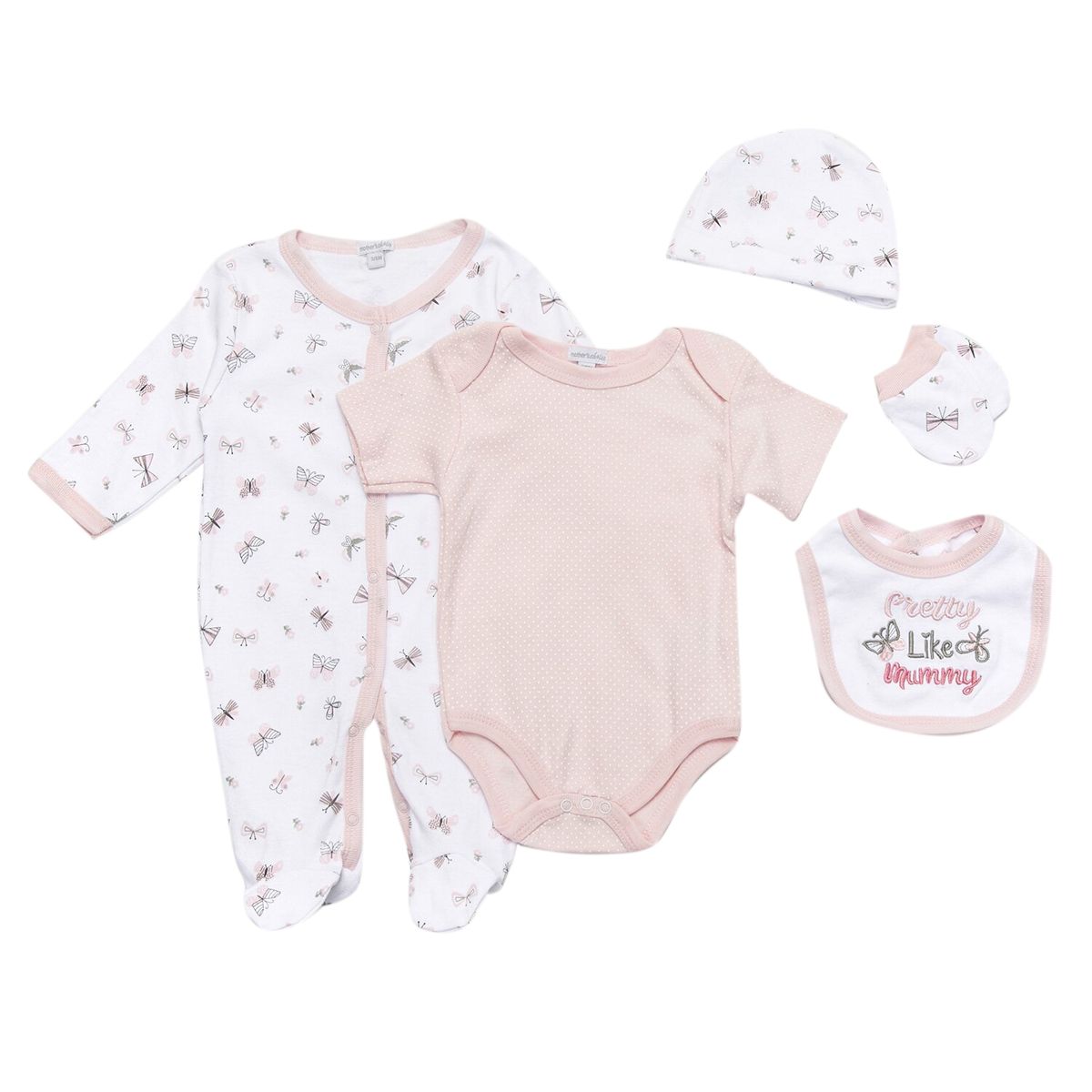 MOTHERS CHOICE - Conjunto 5 Piezas (Body Enterito Gorro)Niñas