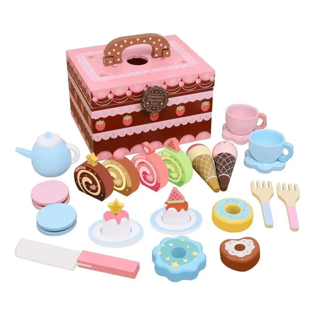 GENERICO - Juego Didáctico de Tazas y Pasteles de Madera para Niños