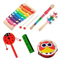 GENERICO - Set de 6 Instrumentos Musicales Didácticos para Niños