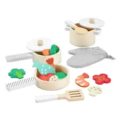 GENERICO - Set de Ollas y Sartenes de Madera para Niños