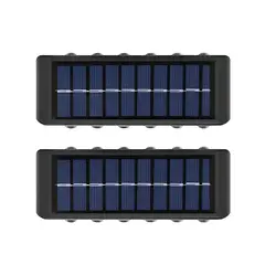 GENERICO - Lampara Solar Pared Exterior 12 Led Pack 2 Unidades