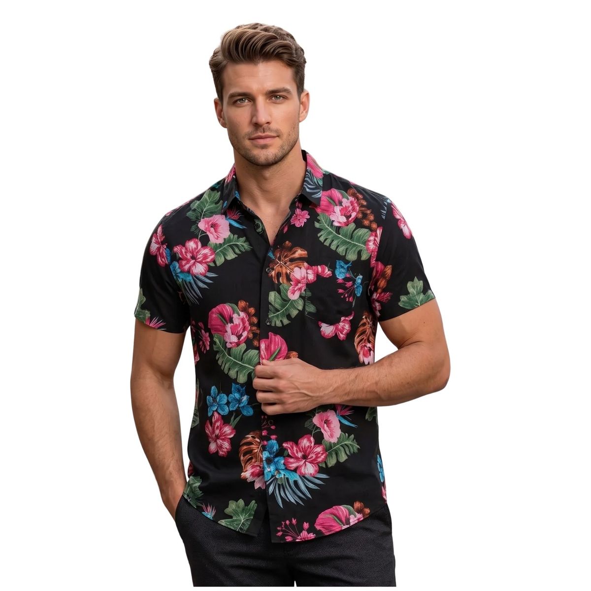 LIKE SHOP - Camisa Guayabera Fashion Hombre Tropical Diseño Calidad 085