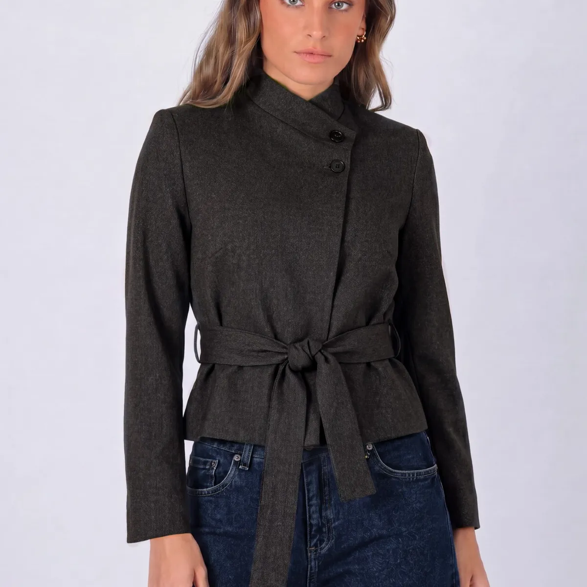 RAINDOOR - Blazer Cruzado Lazo Brown Mujer Raindoor