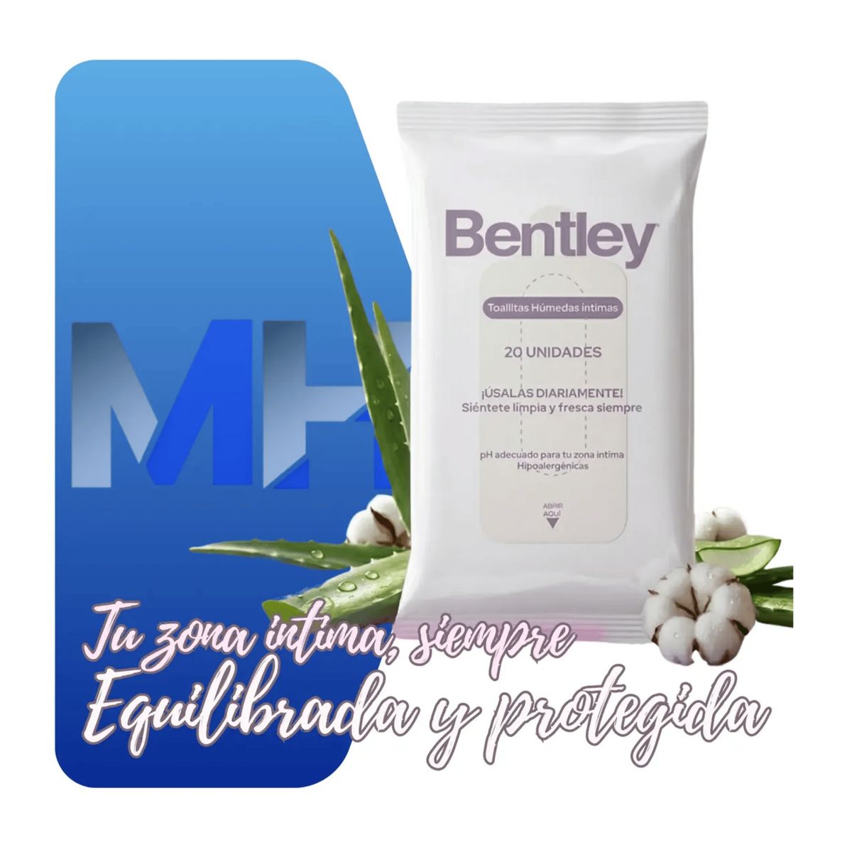 BENTLEY - Pack 3 Toallitas Humedas Intimas Bentley Wipes 60un Total