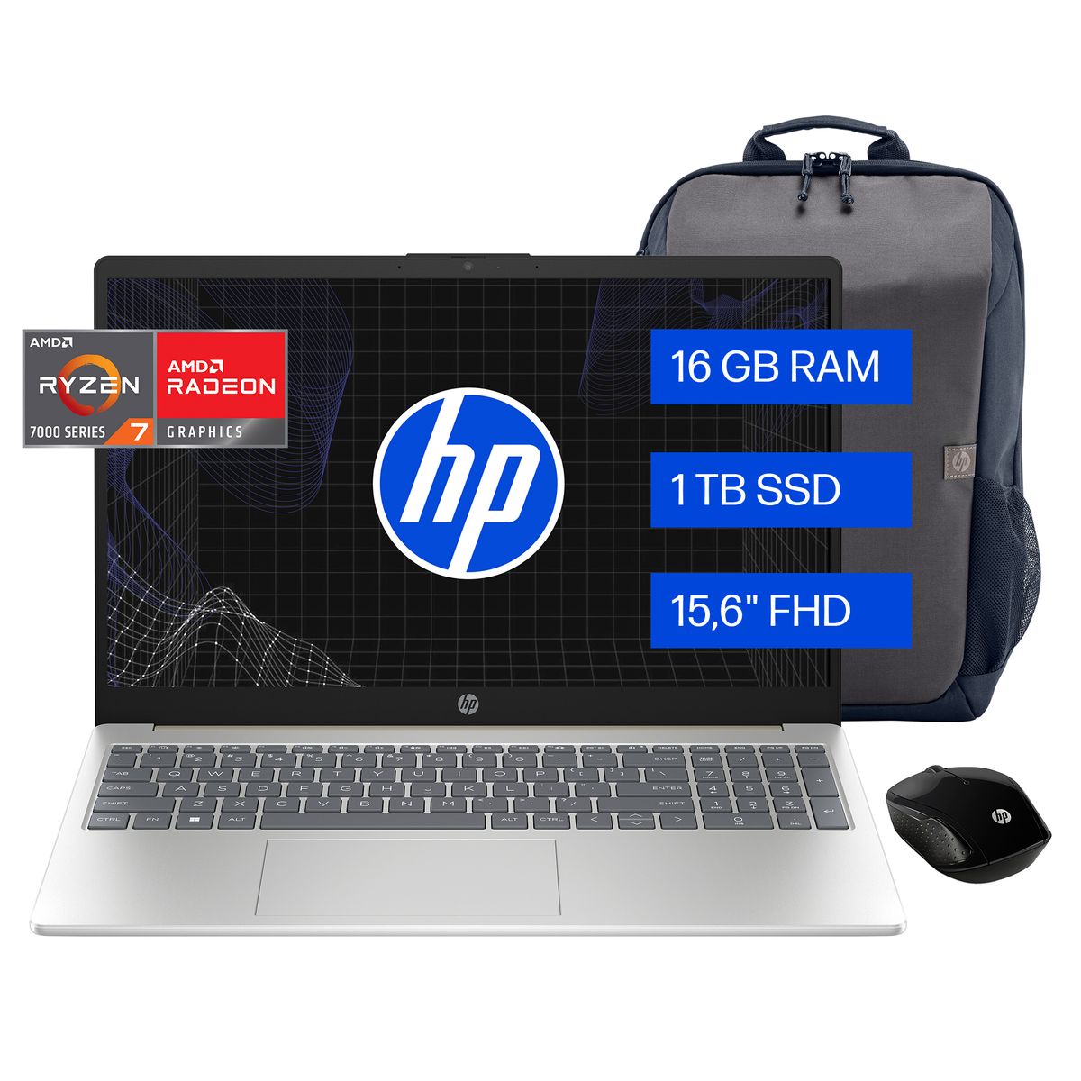 HP - Notebook HP 15-fc0281la AMD Ryzen 7 16GB RAM 1TB SSD 15.6 FHD W11H
