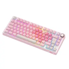ROYAL KLUDGE - Teclado Mecánico RK R75 Pink Melody 75% Español RK