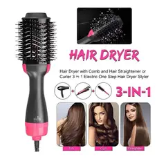 GENERICO - Cepillo secador y plancha de aire caliente 2 en 1 Anti-Frizz 1200W