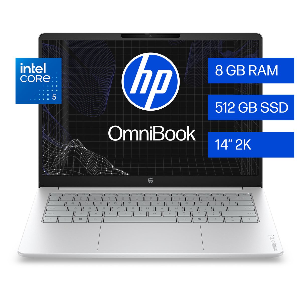HP - Notebook HP OmniBook 3 14-hu0050la Intel Core 5 8GB RAM 512GB SSD 14" 2K W11H