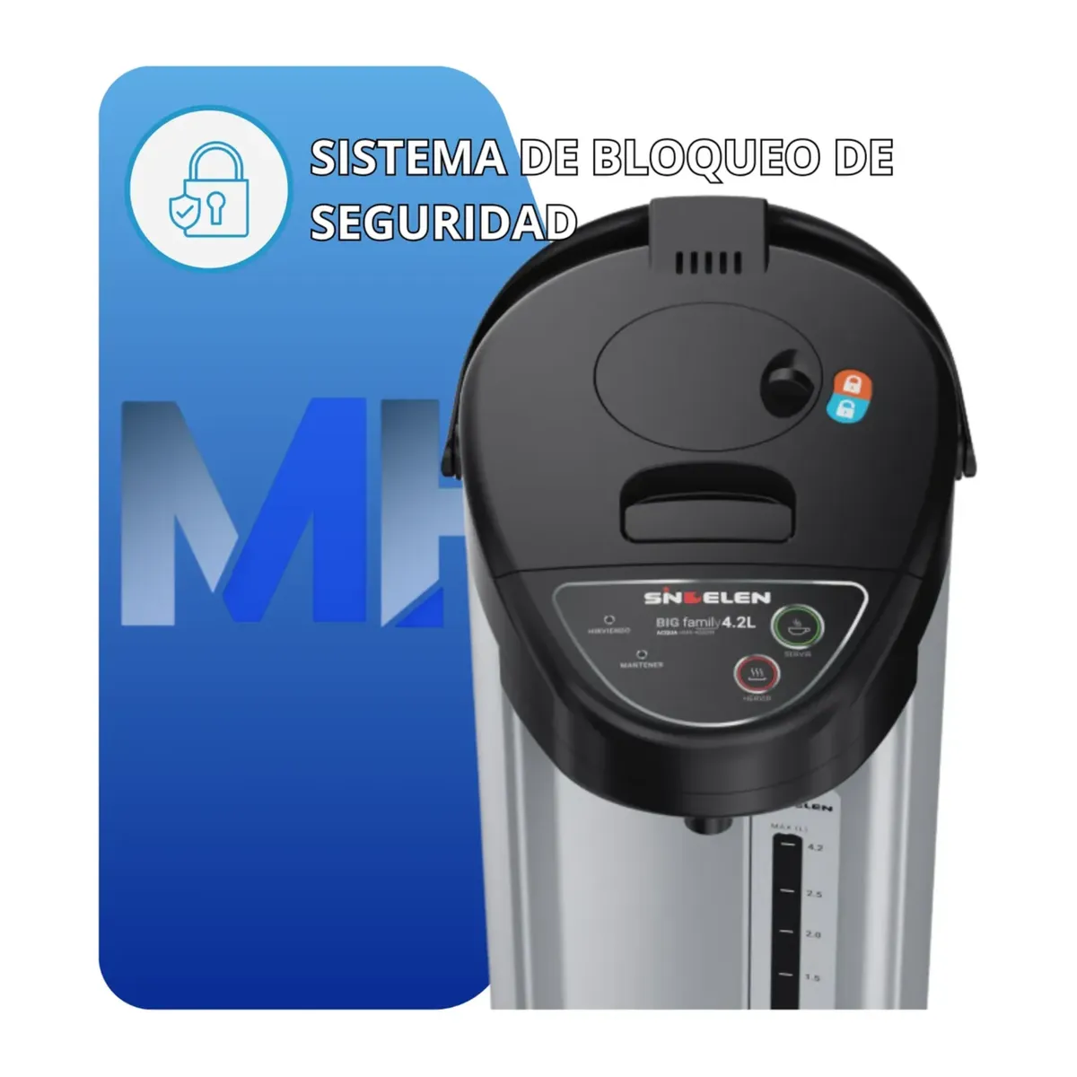 SINDELEN - Hervidor Mantenedor Sindelen 4,2 Litros Hma4500in Acero Inox
