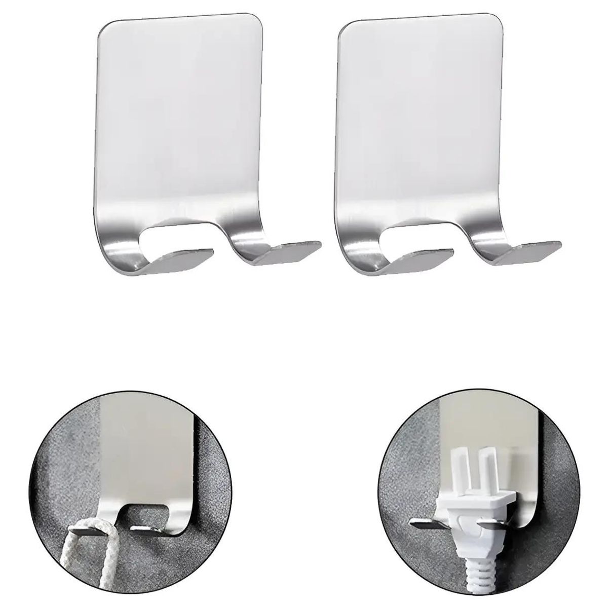 GENERICO - Pack 2 Soportes de Pared Multifunción Acero Inoxidable