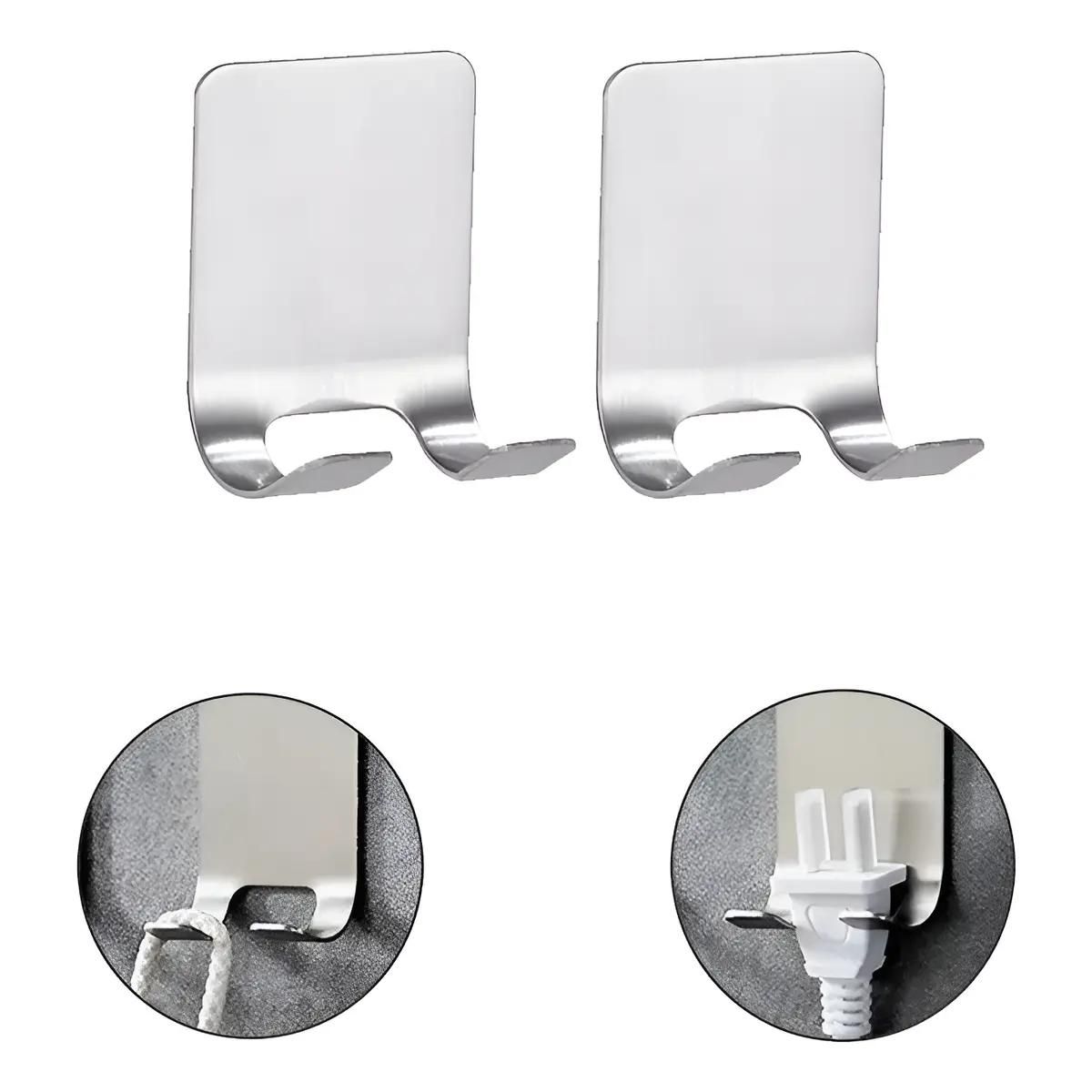GENERICO - Pack 2 Soportes de Pared Multifunción Acero Inoxidable