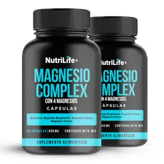EMETRES - Pack 2 Magnesio Complex Con 4 Magnesio 120 Capsulas Nutrilife+ 500 mg