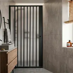 JOYTEK - Mampara Ajustable Ducha Flexbok PVC Negro 80-115 cm 185 cm