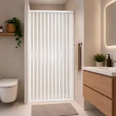 JOYTEK - Mampara Ajustable Ducha Flexbok PVC Blanco 80-115 cm 185 cm