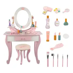 GENERICO - Tocador de madera para niña con set de maquillaje