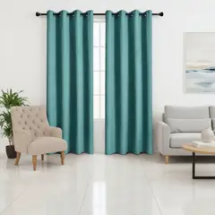 GENERICO - Cortina Engomada 100% Blackout Anti Luz 2 Paños De 140x230cm Cada Paño Turquesa