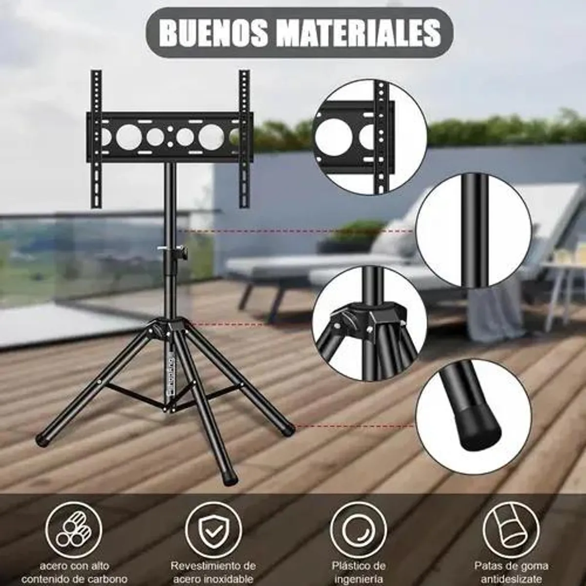 GENERICO - Base trípode pedestal para TV 32 a 55 pulgadas negro