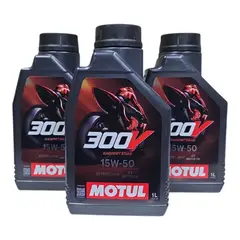 MOTUL - Pack 3L Aceite Moto 15w 50 300V Full Sintetico 1L 4T