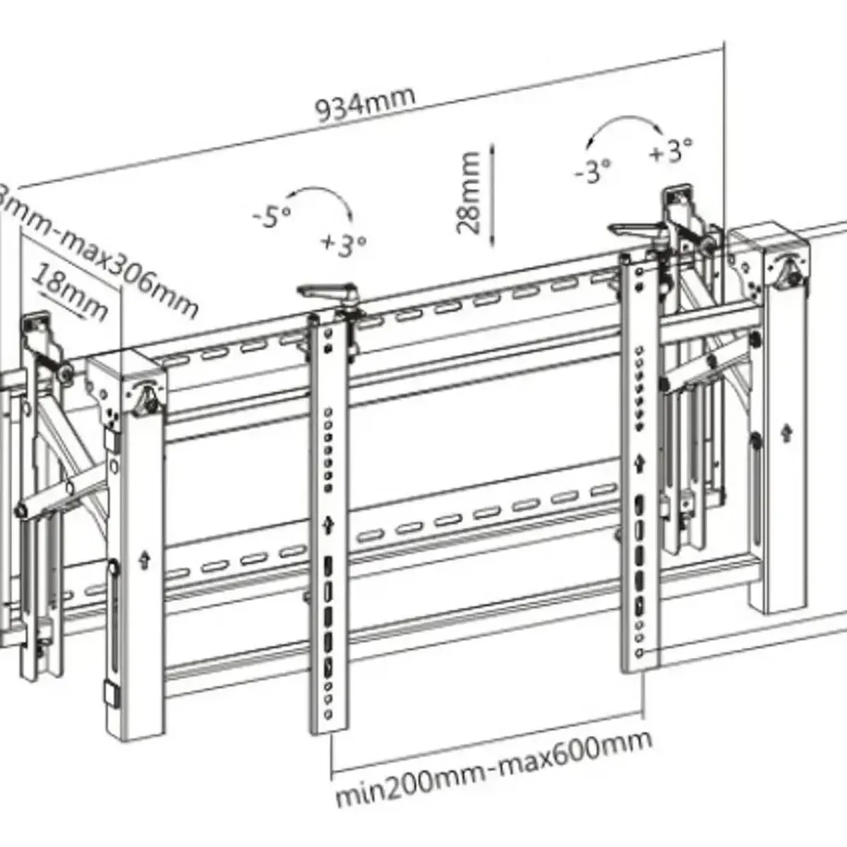GENERICO - Soporte para Videowall 37 a 70 Pulgadas Pop-out