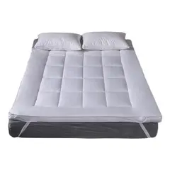 GENERICO - Cubrecolchón Topper Ultra Acolchado 2 Plazas Blanco