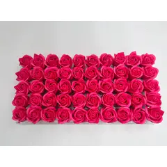 GENERICO - Pack 50 Unid Rosas De Jabón Color Fucsia, Para Decoraciones Florales.