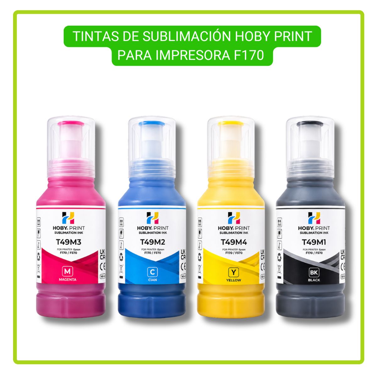 GENERICO - Pack 4 Tintas sublimacion compatible Epsn/ F170