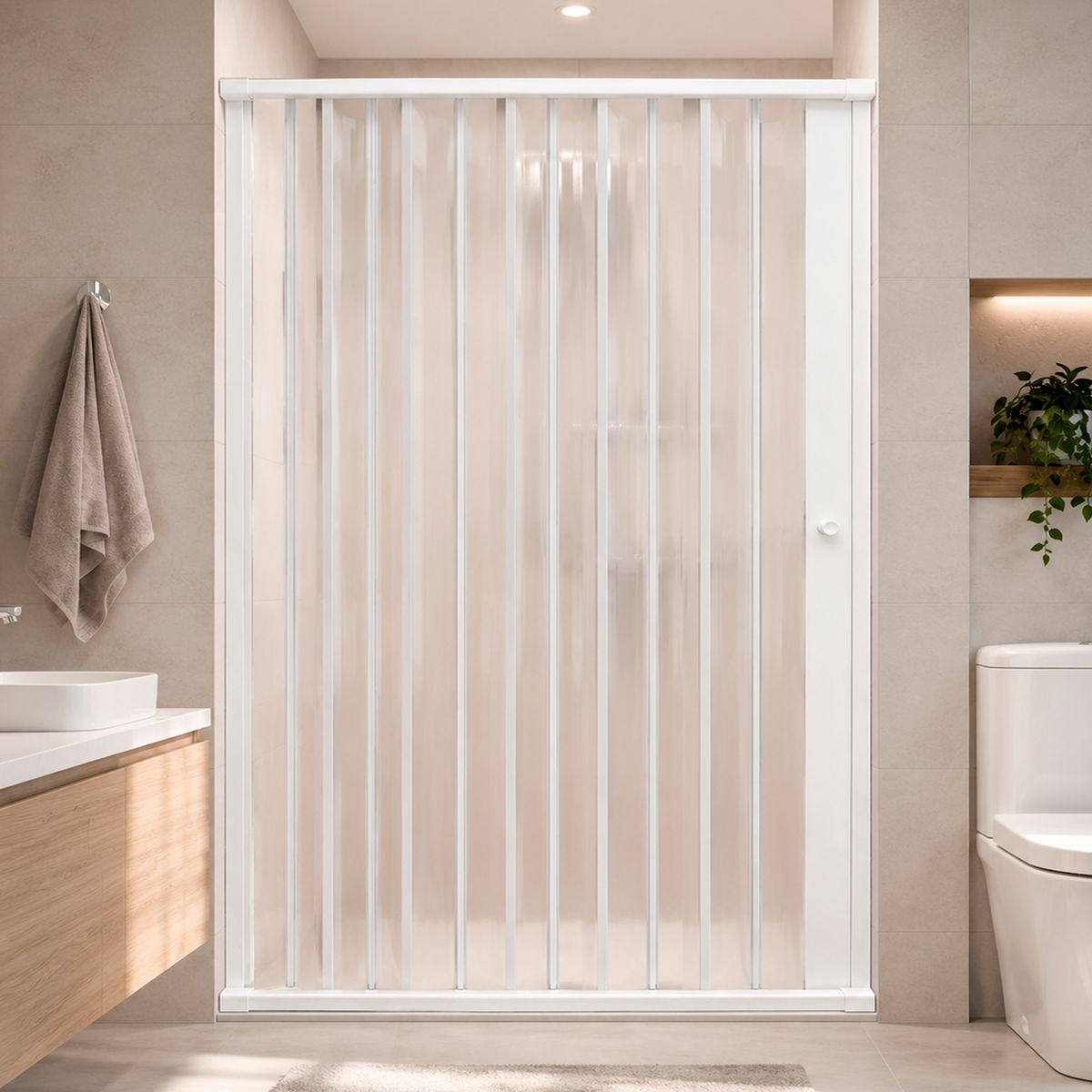 Mampara Ajustable Ducha Joytek Flexbok PVC Blanco 115-130 cm 185 cm, marca JOYTEK - Foto Principal