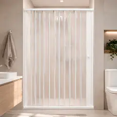 JOYTEK - Mampara Ajustable Ducha Flexbok PVC Blanco 115-130 cm 185 cm