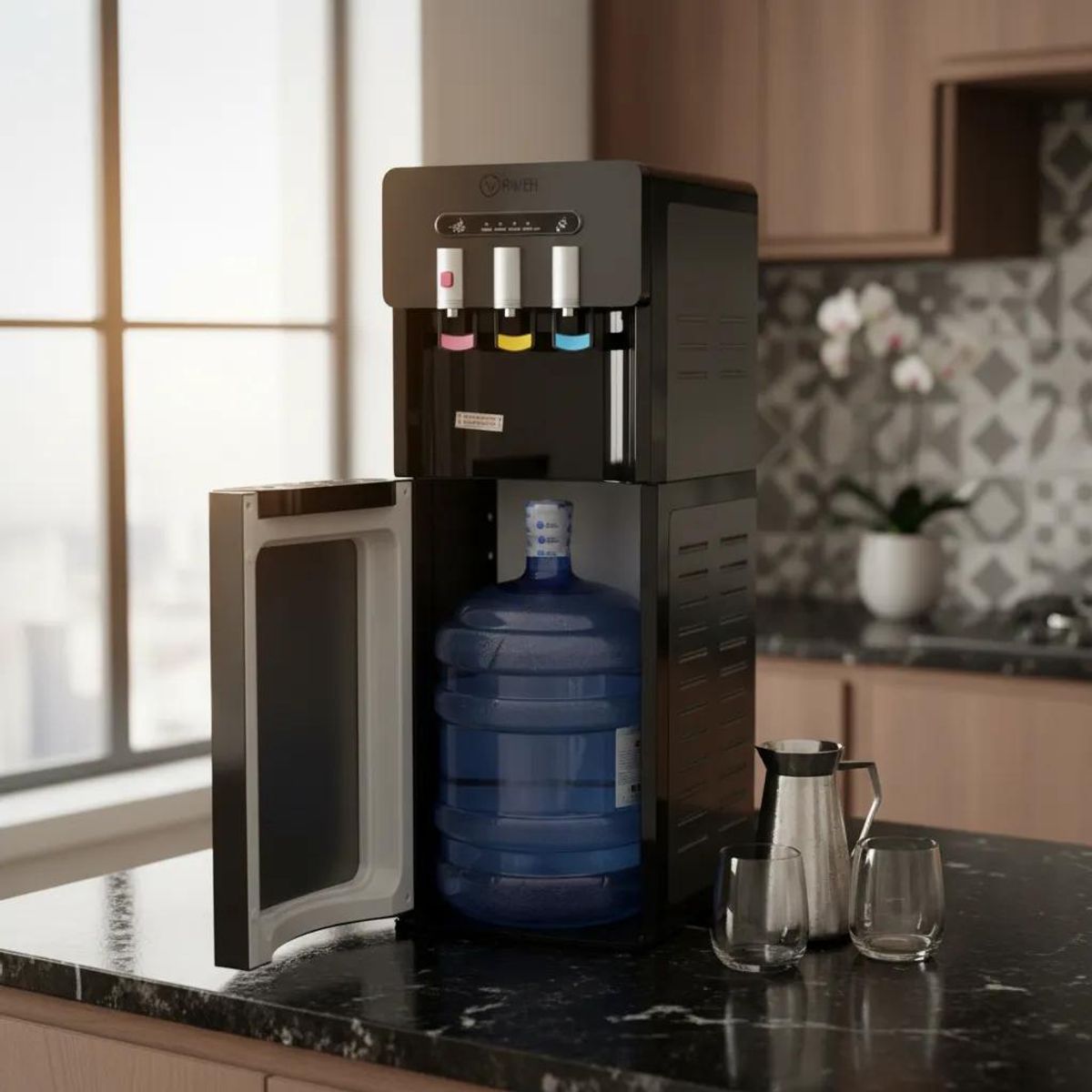 GENERICO - Dispensador de Agua Frío y Caliente con Seguro para Niños