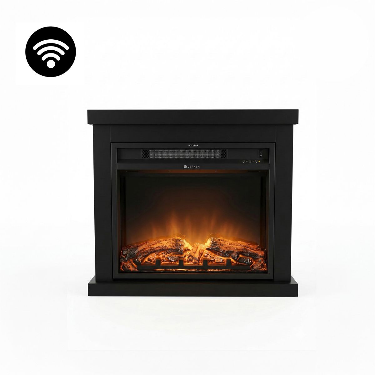 VERKEN - Calefactor Chimenea Eléctrica Wifi Vulkan 2000 Watts Llama LED - Verken