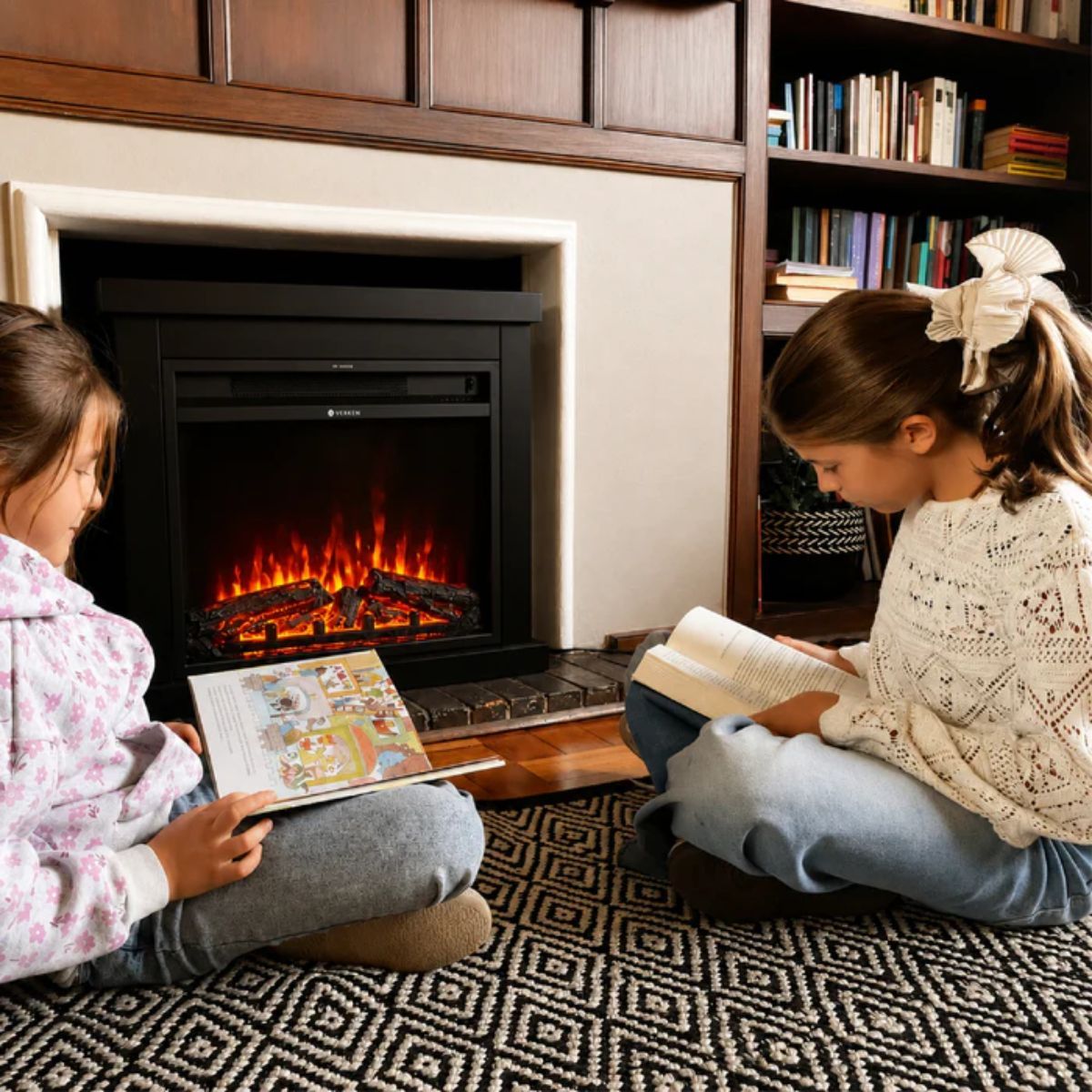 VERKEN - Calefactor Chimenea Eléctrica Wifi Vulkan 2000 Watts Llama LED - Verken