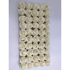 GENERICO - Pack 50 Unid Rosas De Jabón Color Crema, Para Decoraciones Florales.