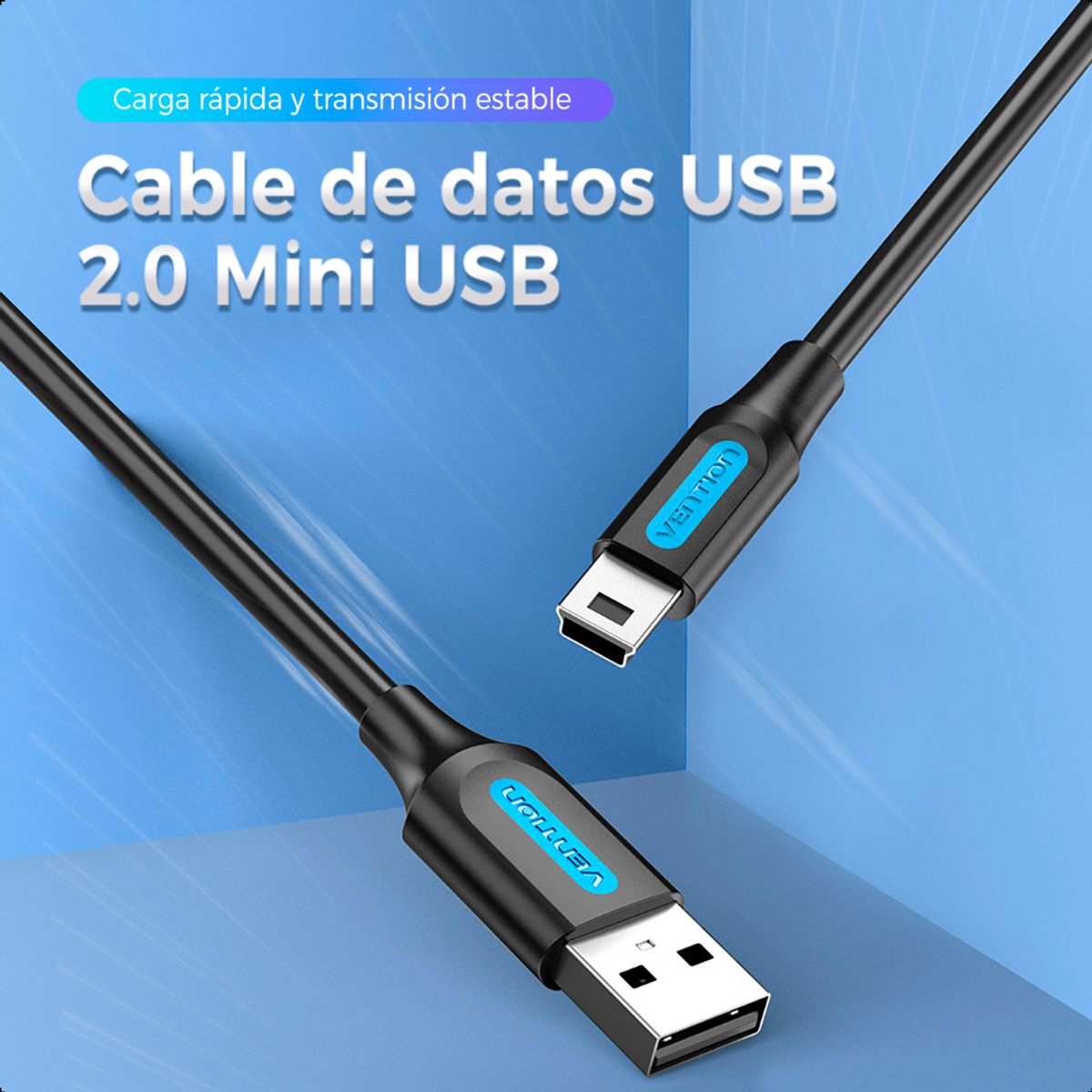 VENTION - Cable Usb Para Ps3 Cámaras Gps Mini Usb V3 Vention 2m
