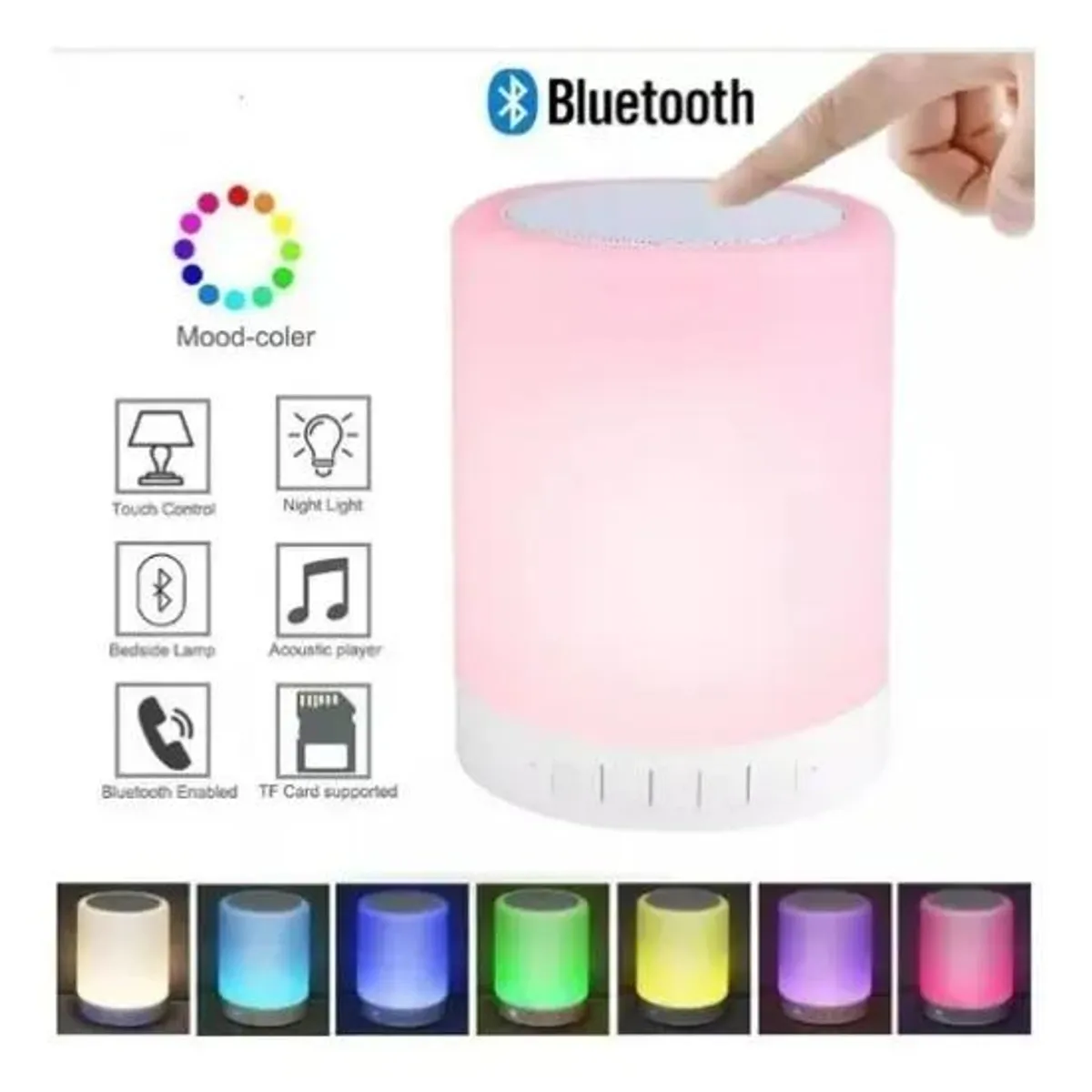 GENERICO - Parlante Bluetooth Recargable con Luz y MP3