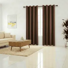 GENERICO - Cortina Engomada 100% Blackout Anti Luz 2 Paños De 140x230cm Cada Paño Café Oscuro