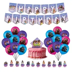 GENERICO - Kit Cumpleaños Decoracion Katseye Kpop 18 Globos 24 Toppers