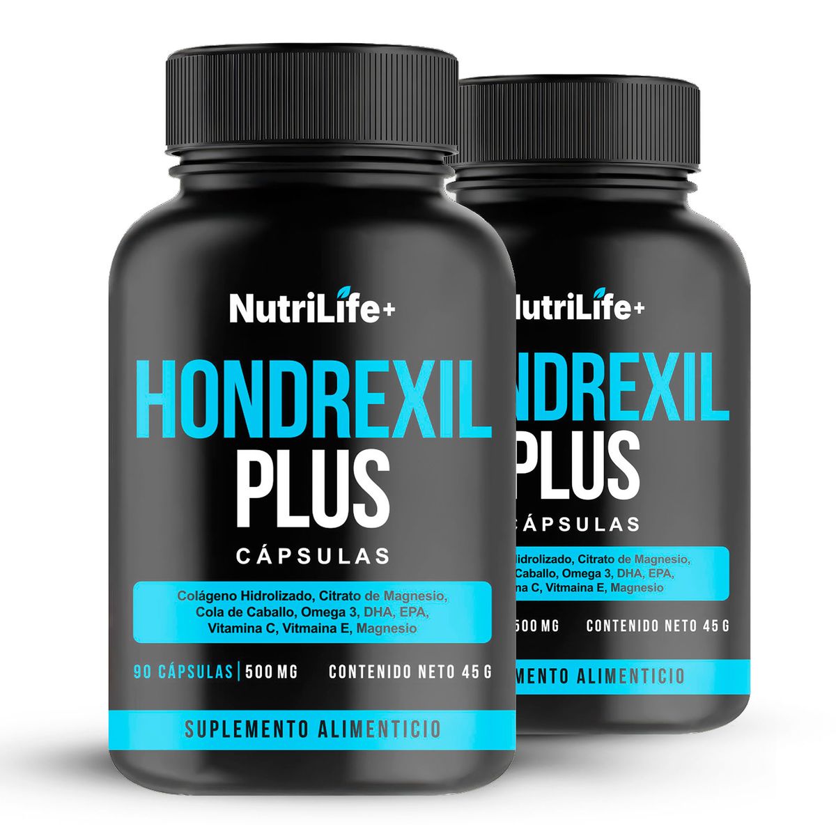 EMETRES - Pack 2 Hondrexil Plus Nutrilife+ Suplemento Articulaciones Colágeno Magnesio Omega 3