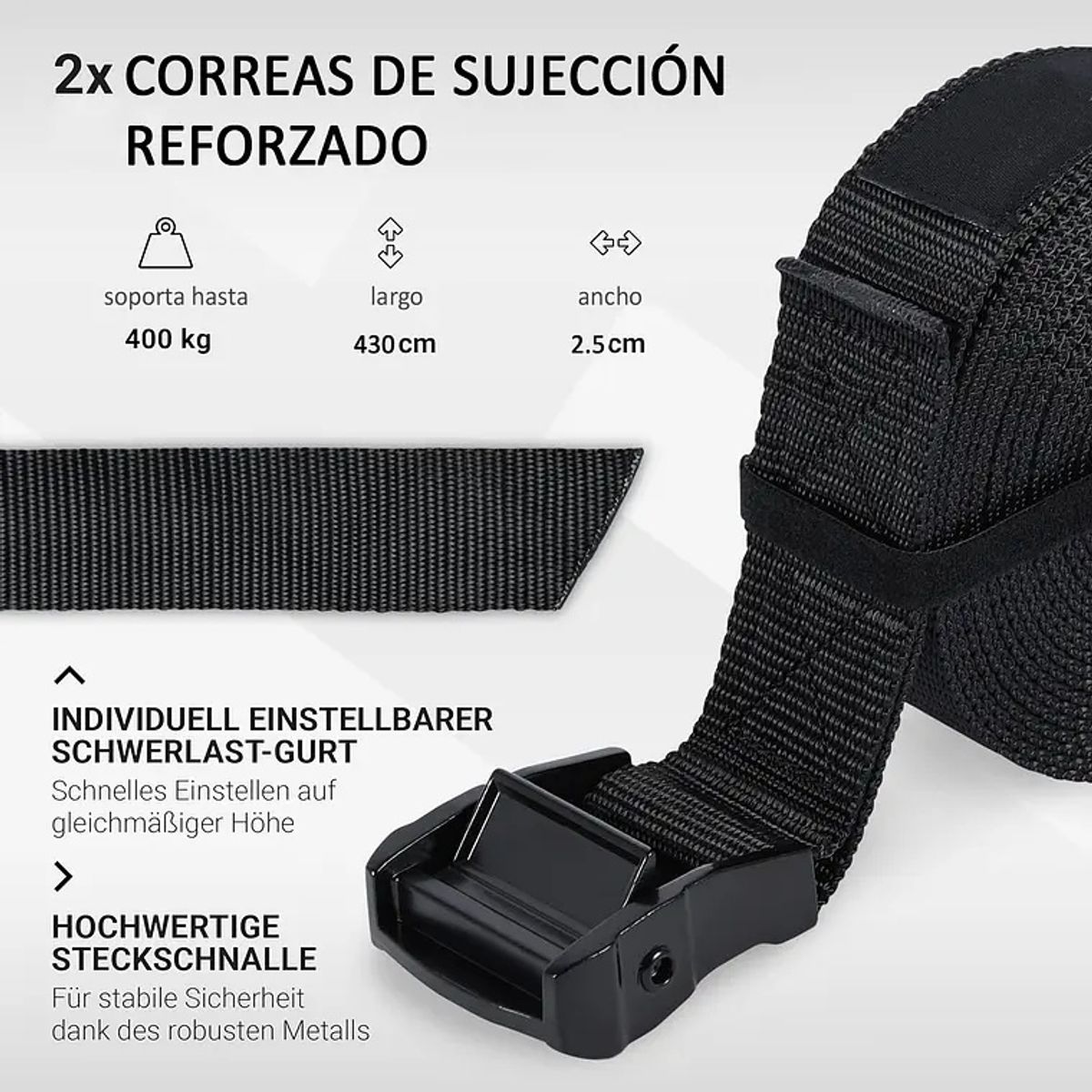 GENERICO - Anillas Olímpicas Fitness Calistenia Correa + Hebillas