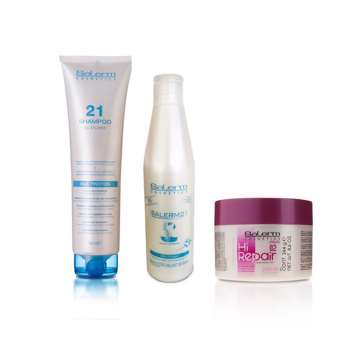 SALERM - Shampoo 300ml + Acondicionador 250ml + Mask Hi Repair 250ml