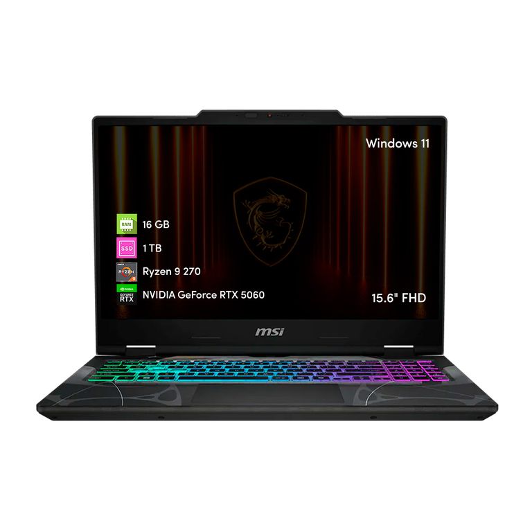 Notebook Gamer Cyborg Ryzen 9 16GB 1TB SSD RTX5060 15.6 FHD W11