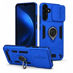 GENERICO - CARCASA PARA SAMSUNG A37 ANILLO CUBRE CAMARA COLOR AZUL