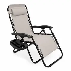 GENERICO - SILLA DE REPOSERA PARA PLAYA Y CAMPING RECLINABLE PORTATIL GRAY B-3 PARA PLAYA Y CAMPING