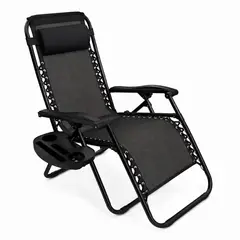 GENERICO - SILLA PARA PLAYA Y CAMPING REPOSERA RECLINABLE PORTATIL BLACK-B-1
