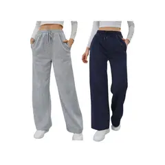 LIKE SHOP - Pack 2 Pantalón Jogger Mujer Recto Forro Interior Corderito 8675