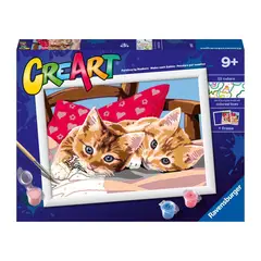 RAVENSBURGER - Canvas pinta por número: Gatitos en la Almohada