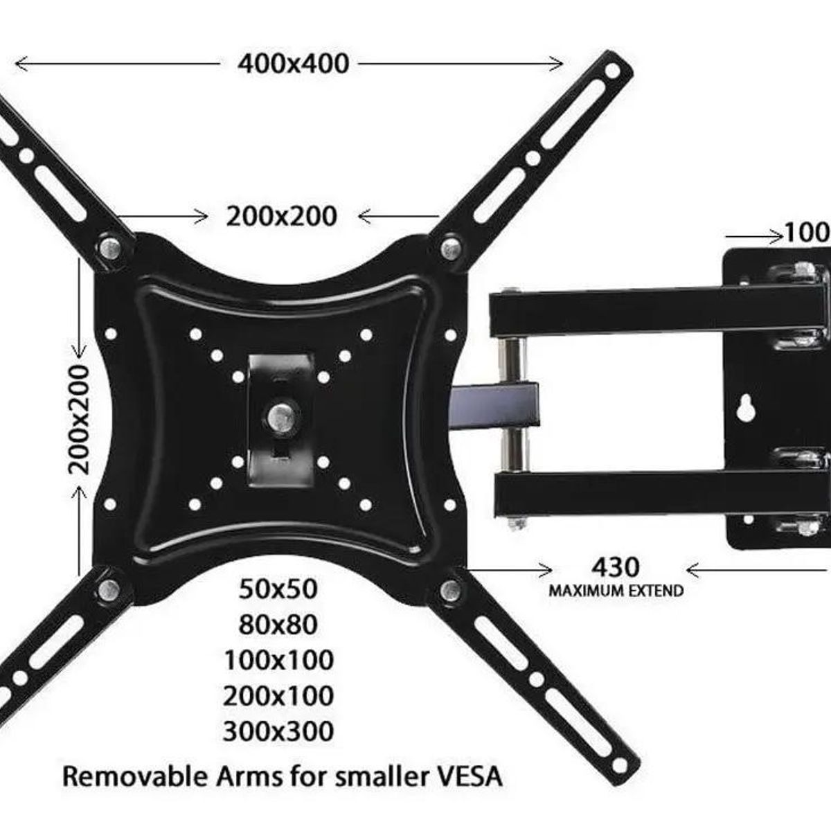 GENERICO - Soporte de TV con brazo giratorio 180° para 32 a 55"