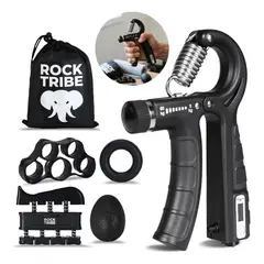 GENERICO - Set Hand Grip Ejercitador Manos Antebrazo Rock Tribe 5-60 Kg
