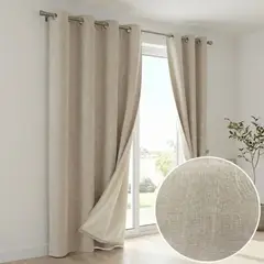 GENERICO - Cortina Engomada Beige 100% Blackout 2 Paños 220x140cm Home Strike